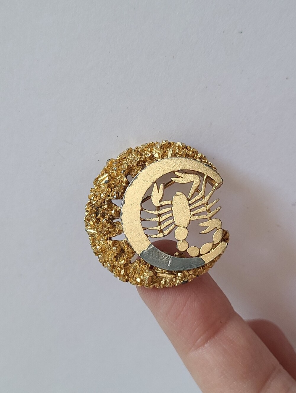 Vintage RARE Marcel Boucher SCORPIO Zodiac Astrology Birth Sign Gold Brooch Pin